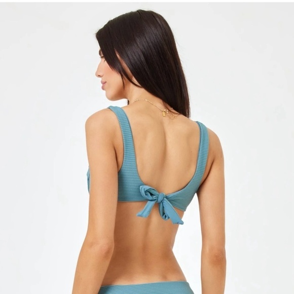 L*Space Eco Chic Repreve® Nikita Bikini Top - Slated Glass NWT - Picture 4 of 6